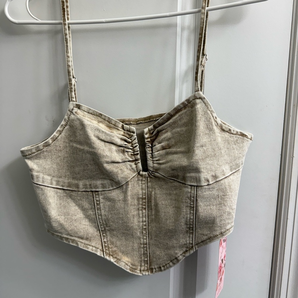 SHEIN Tan Denim Top